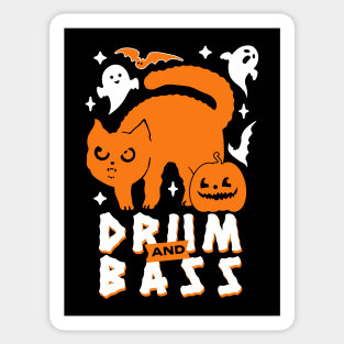 DRUM AND BASS  - Halloween Steez (White/Orange) Sticker